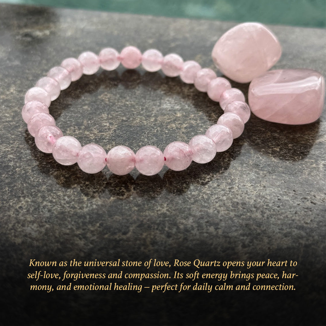 Diivine Rose Quartz Bracelet for Love, Emotional Healing & Inner Harmony