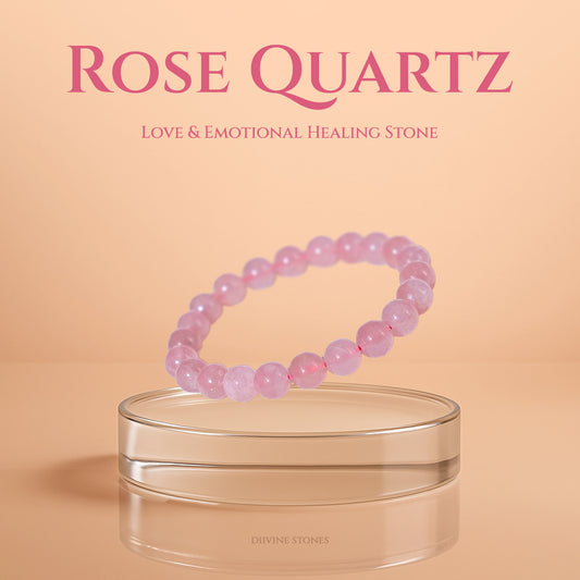 Diivine Rose Quartz Bracelet for Love, Emotional Healing & Inner Harmony