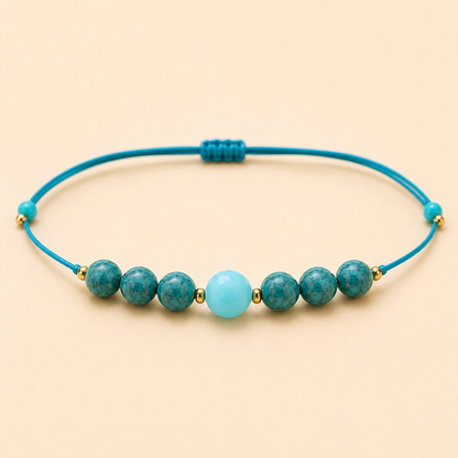 Diivine Turquoise Aura Healing Rakhi Bracelet – Natural Stone Beaded Rakhi for Protection & Positivity
