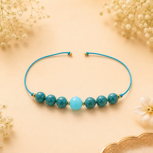 Diivine Turquoise Aura Healing Rakhi Bracelet