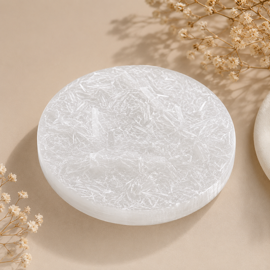 Natural Selenite Charging Plate for Crystal Cleansing & Recharging