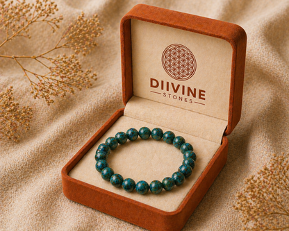 Diivine Chrysocolla Bracelet for Emotional Healing, Calmness & Positive Energy