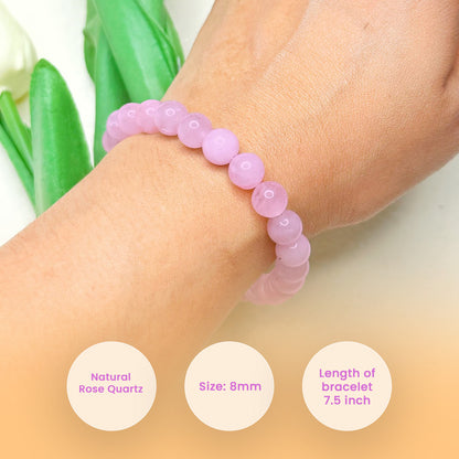 Diivine Rose Quartz Bracelet for Love, Emotional Healing & Inner Harmony