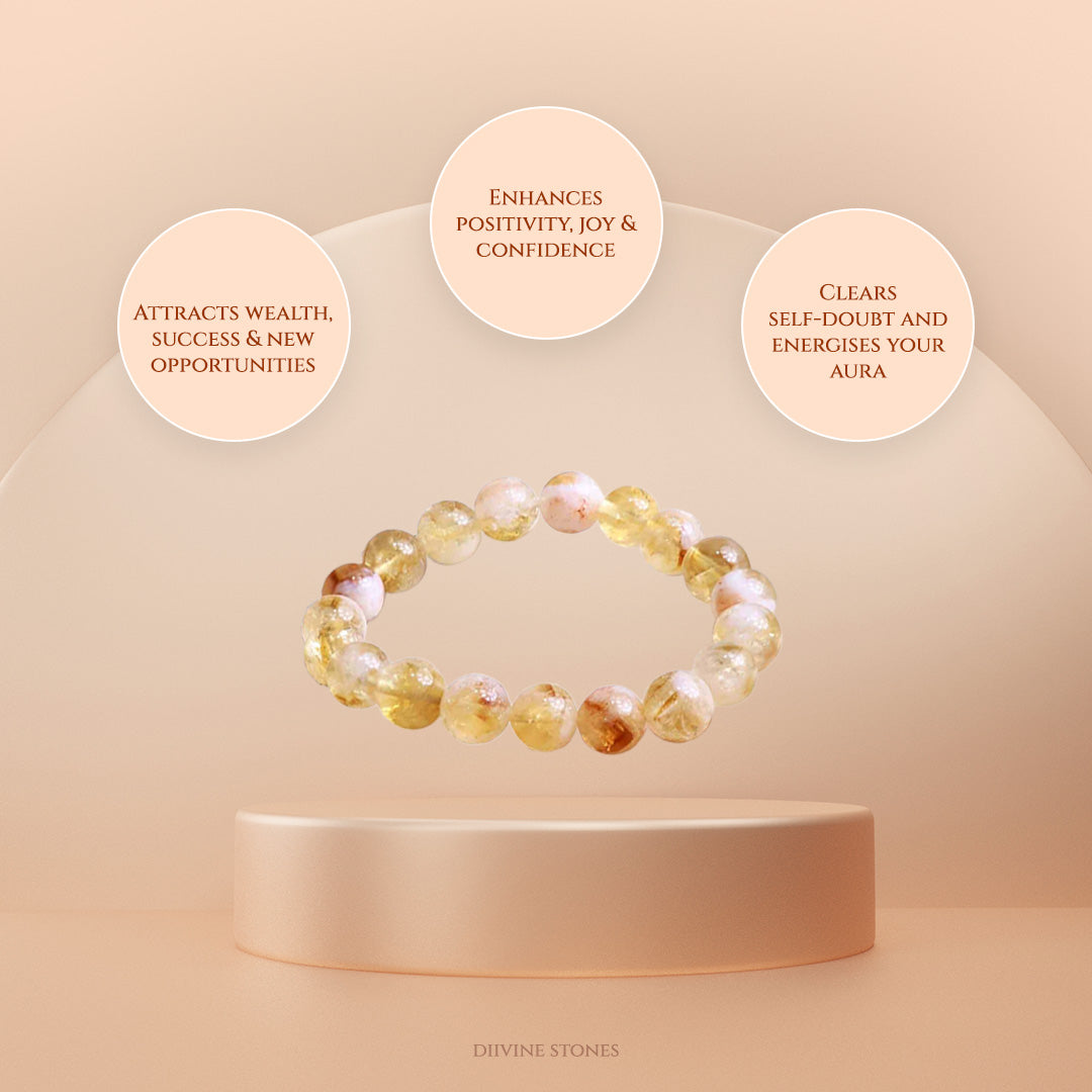 Diivine Citrine Bracelet for Wealth, Confidence & Positive Energy