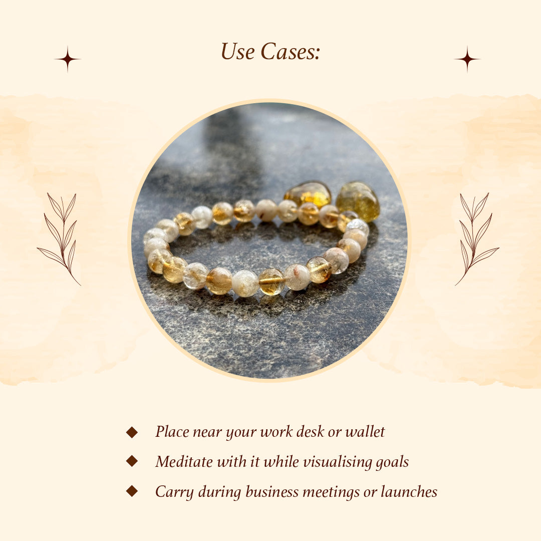 Diivine Citrine Bracelet for Wealth, Confidence & Positive Energy