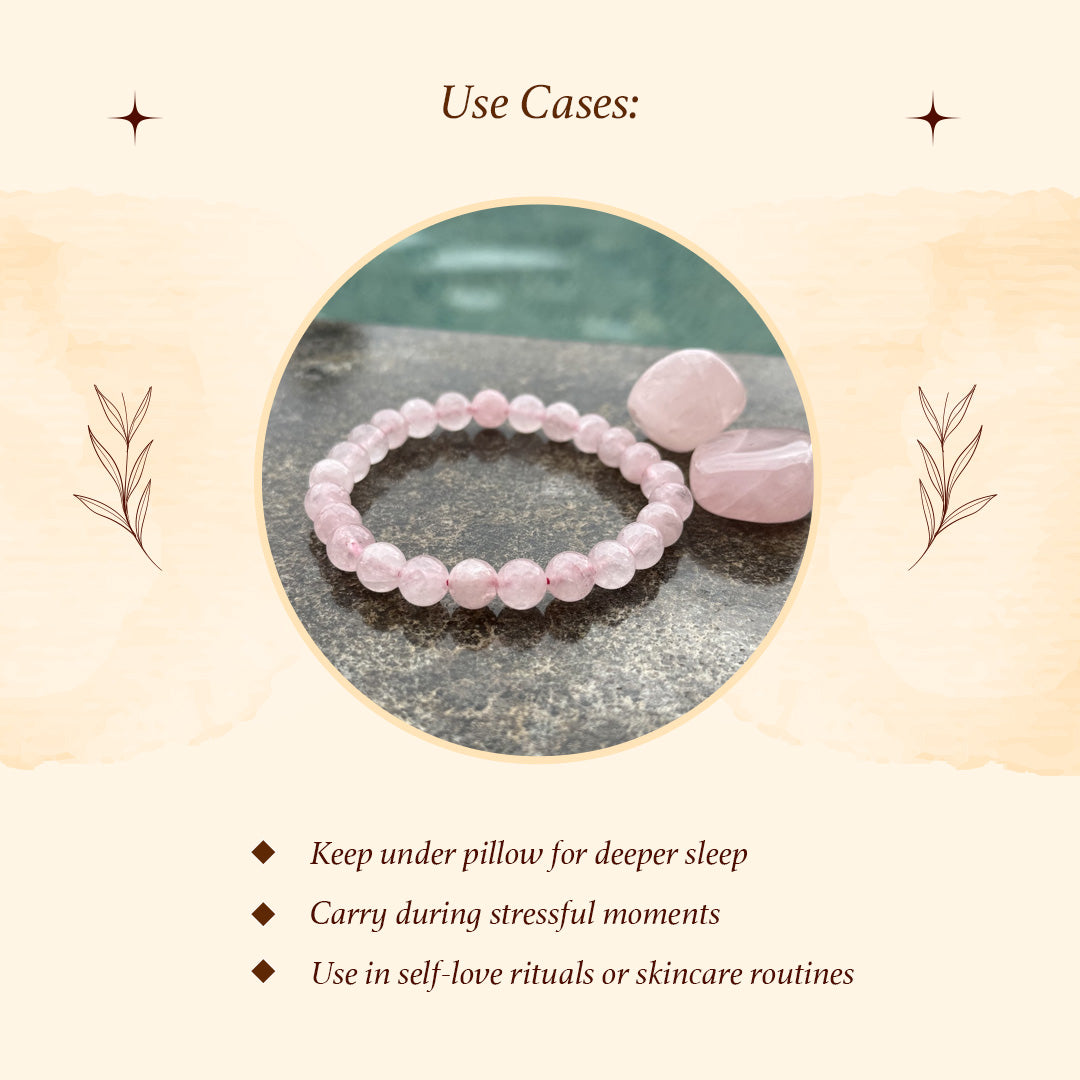 Diivine Rose Quartz Bracelet for Love, Emotional Healing & Inner Harmony