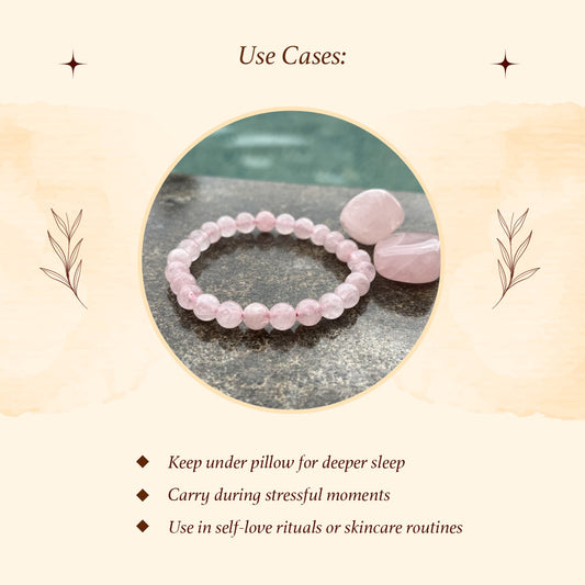 Diivine Rose Quartz Bracelet for Love, Emotional Healing & Inner Harmony