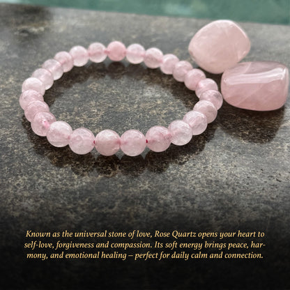 Diivine Rose Quartz Bracelet for Love, Emotional Healing & Inner Harmony