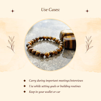 Diivine Tiger Eye Bracelet for Confidence, Protection & Success