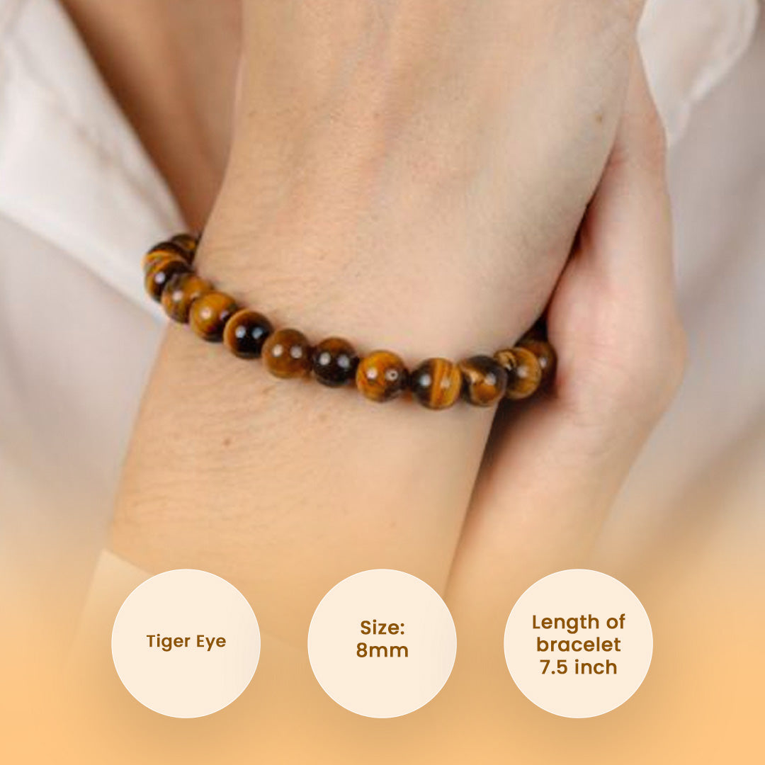 Diivine Tiger Eye Bracelet for Confidence, Protection & Success
